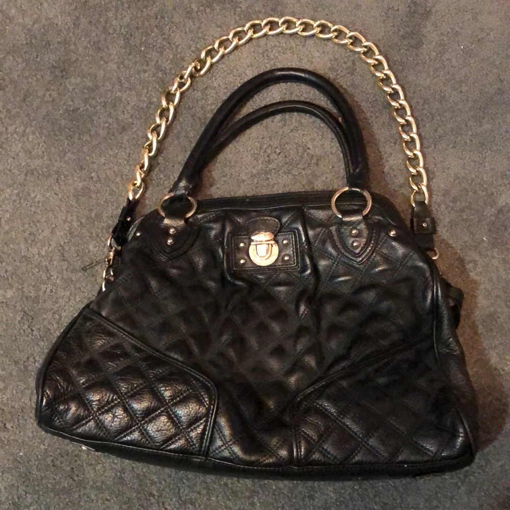 Marc Jacobs black leather quilted handbag